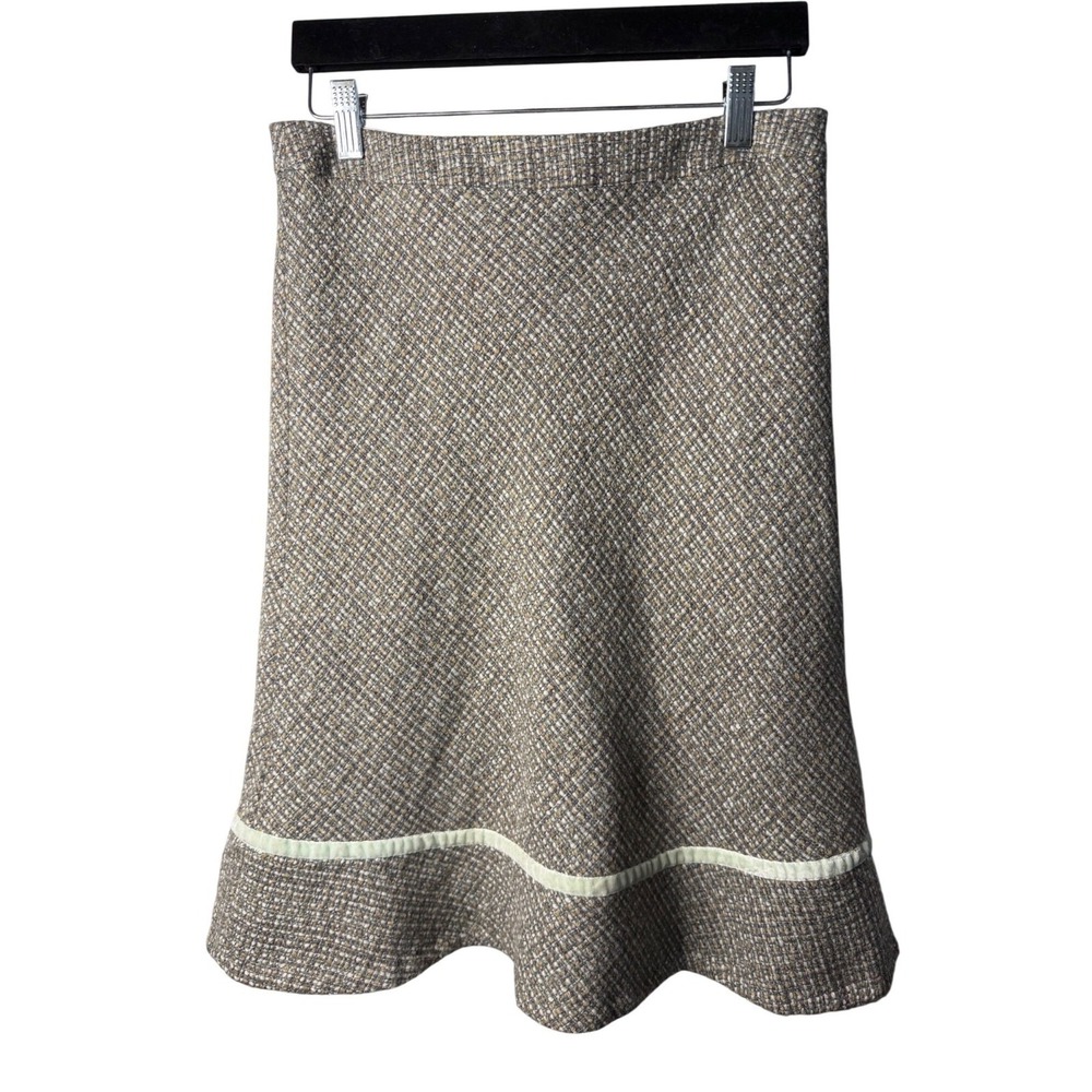 GAP Womens‎ Size 4 Black White Tweed Wool Blend Midi Skirt Career Professional